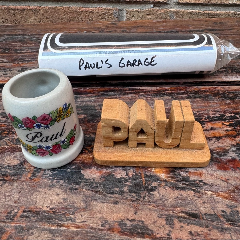 2” Paul Stein, 1.5” Wooden Paul + 2ft Paul’s Garage Decal